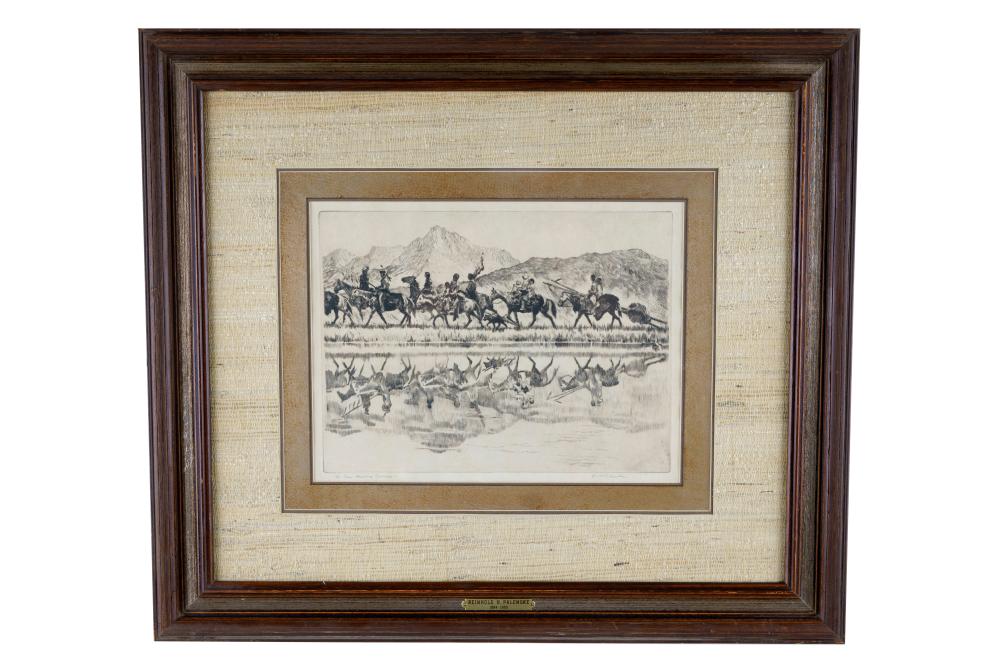 Appraisal: REINHOLD PALENSKE TO NEW HUNTING GROUNDS etching signed and titled