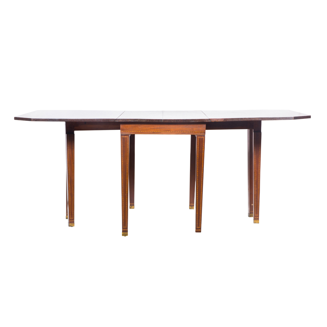 Appraisal: A HEPPLEWHITE STRING INLAID MAHOGANY DROP LEAF TABLE A Hepplewhite