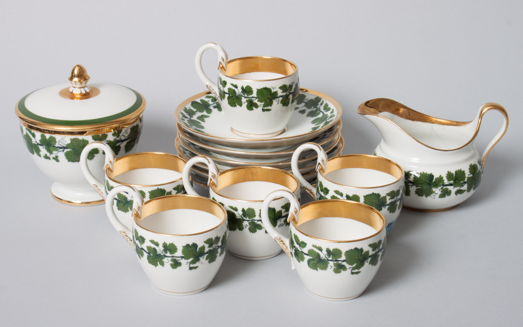 Appraisal: Meissen porcelain -piece partial tea service in the Green Vine