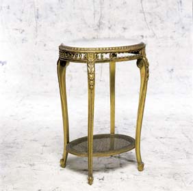 Appraisal: MARBLE TOP GILT PLANT STAND Antique French marble top gilt