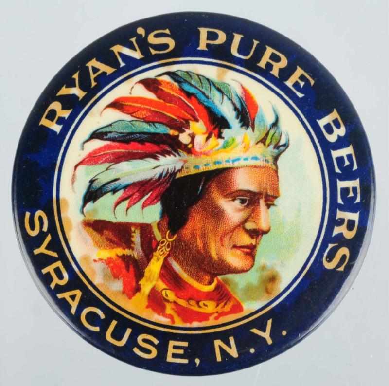 Appraisal: Ryan's Pure Beers Celluloid Pocket Mirror Manufactured by Bastian Bros