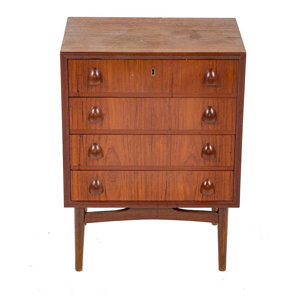 Appraisal: Danish Mid-century Modern Teakwood Bedside Table mid- th century four