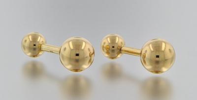 Appraisal: A Pair of k Gold Cufflinks k yellow gold cufflinks