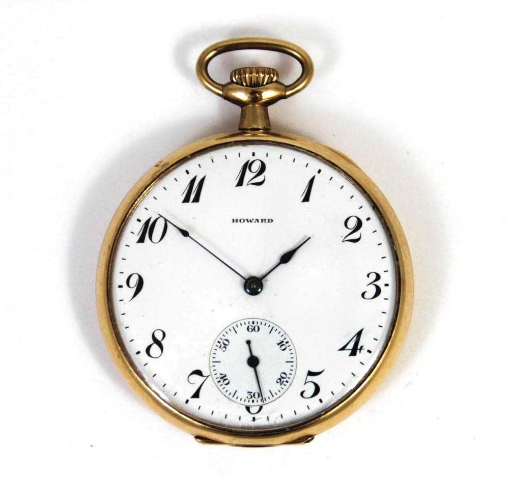 Appraisal: HOWARD OPEN FACE POCKET WATCH model size s jewel sub