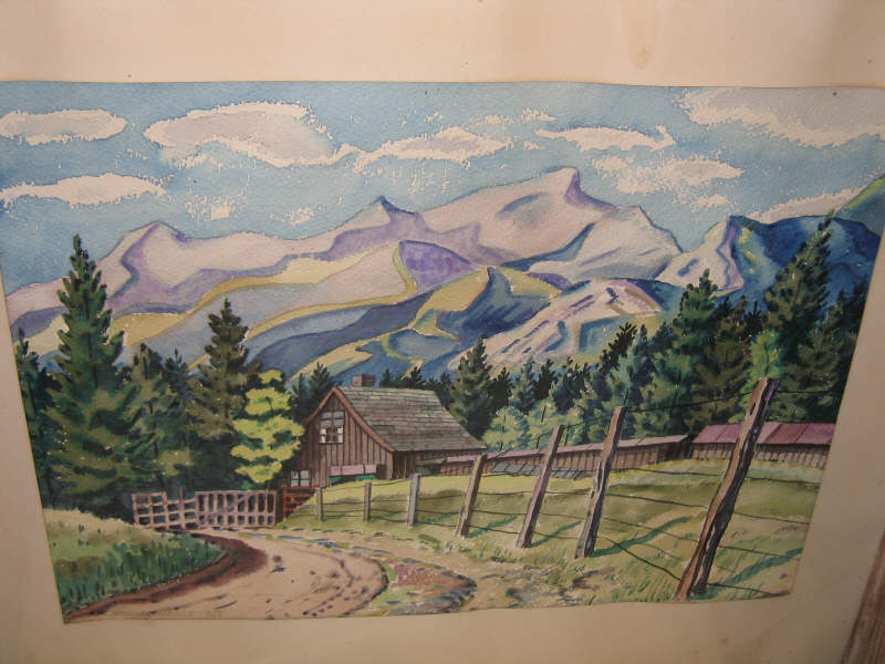 Appraisal: WERNER HENZE AMERICAN Mountain landscape watercolor on paper pencil signed