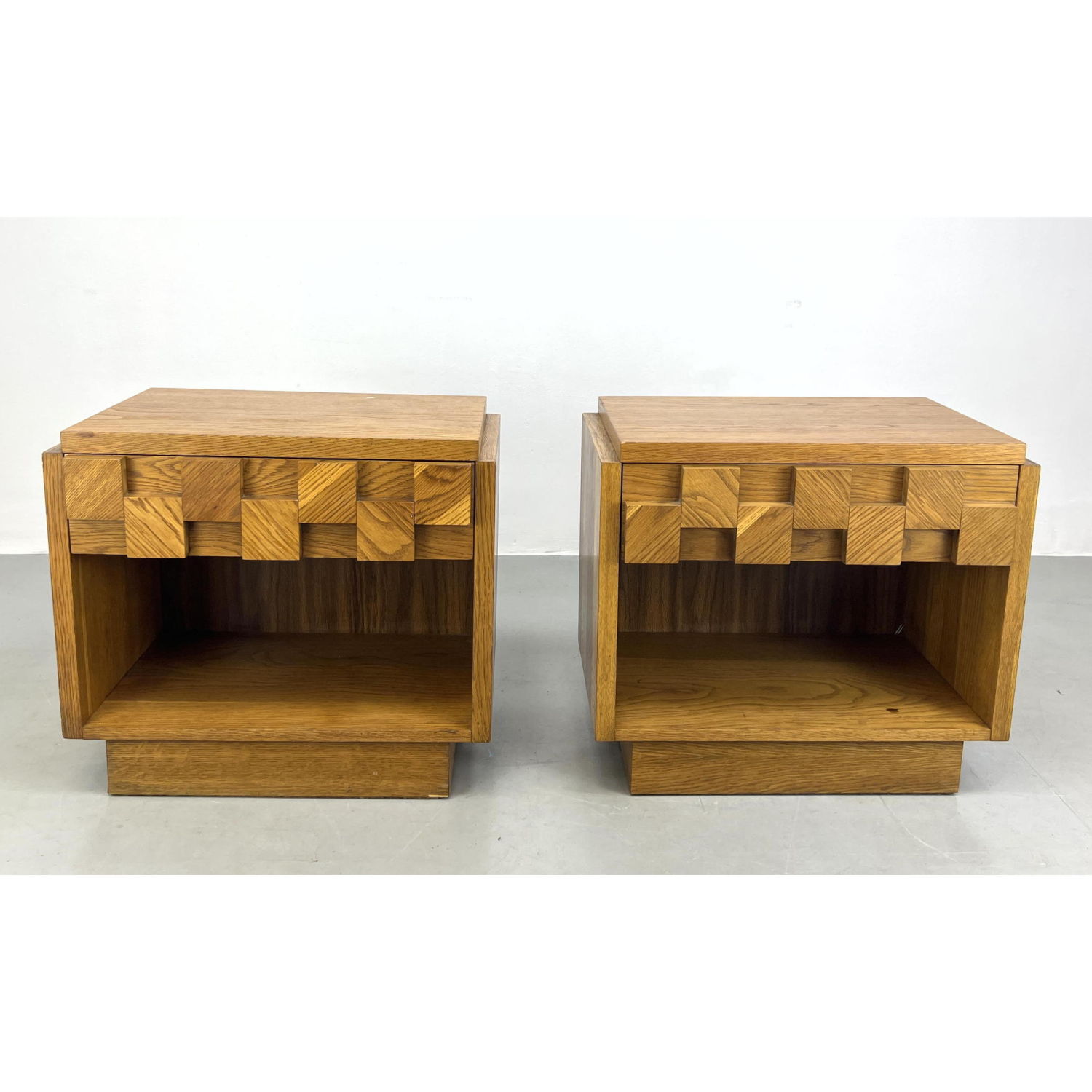 Appraisal: Pair LANE Mid Century Modern Side Table Night Stands Dimensions