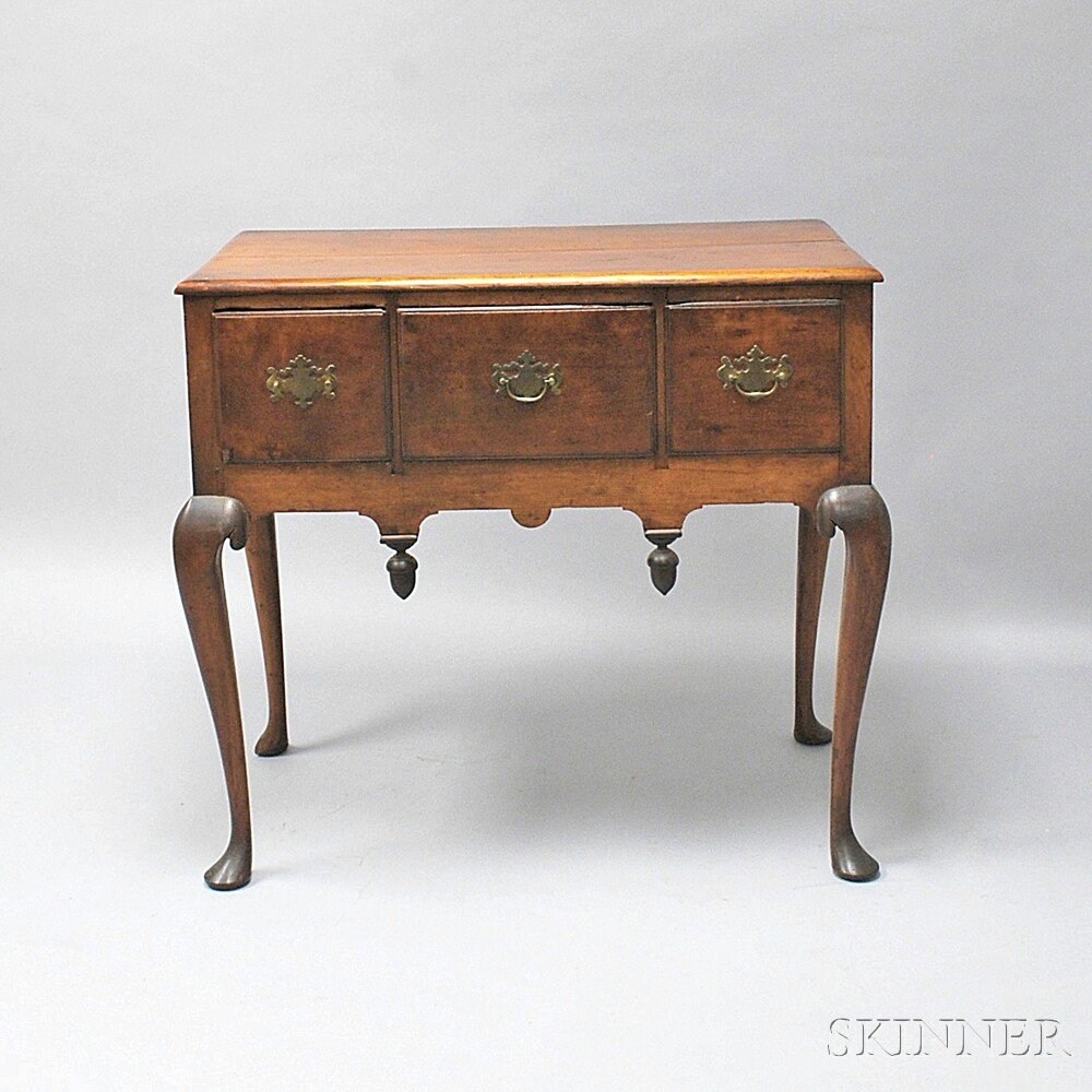 Appraisal: Queen Anne Cherry High Chest Base New England second half