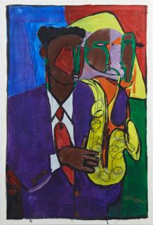 Appraisal: William Tolliver - Louisiana Jazz Musicians th c oil on