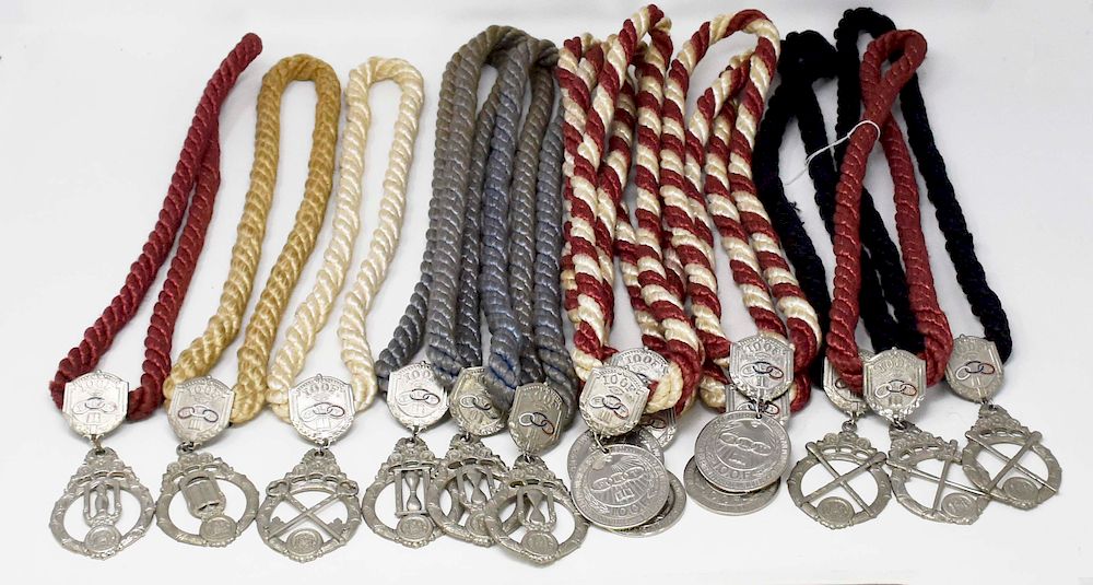 Appraisal: IOOF Regalia Necklaces with Badges Total consisting of IOOF regalia