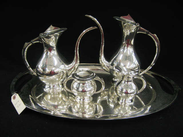 Appraisal: Japanese Art Moderne Silverplate Tea Coffee Service with tray pcs