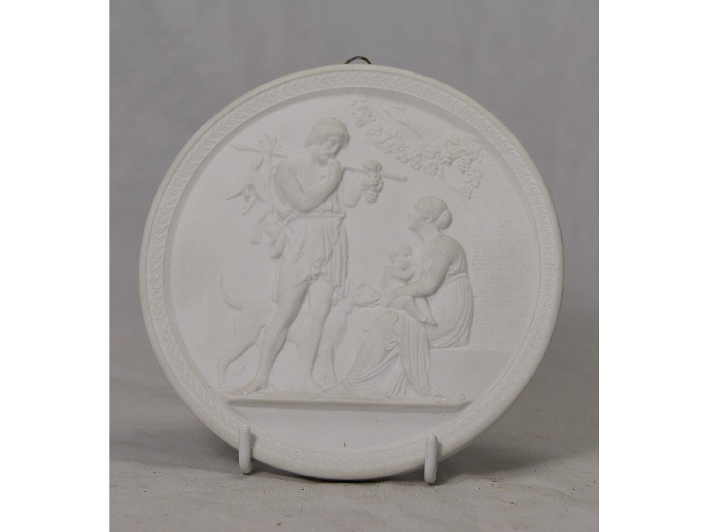 Appraisal: Six Royal Copenhagen Parian circular plaques decorated in relief with