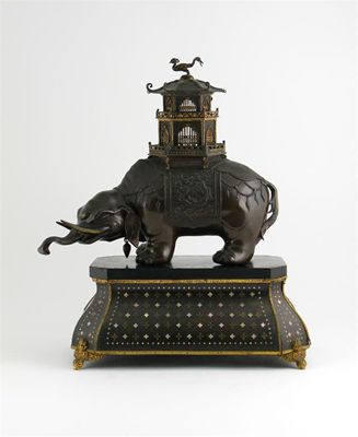 Appraisal: A Chinese bronze elephant incense burner standing with his head