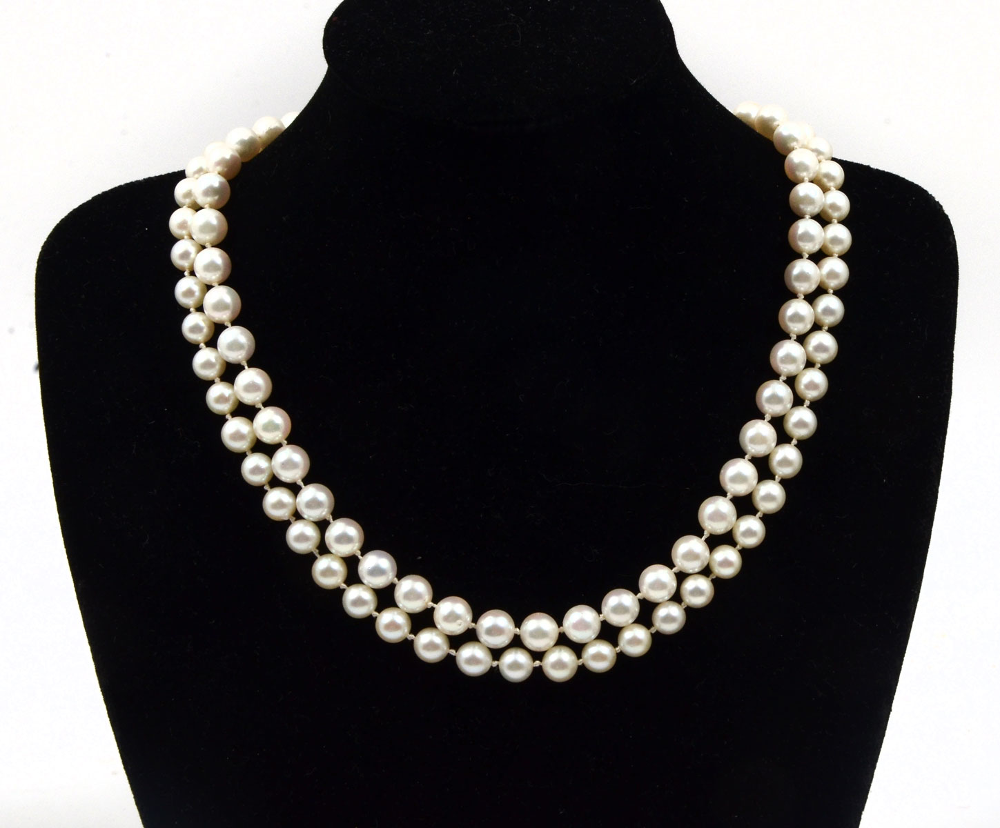 Appraisal: STRANDS PEARLS WITH K CLASP '' strand of pearls ranging