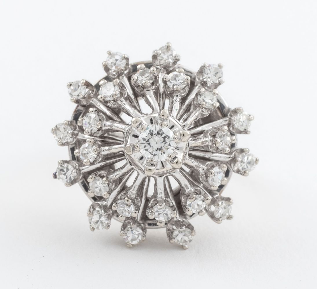 Appraisal: VINTAGE K YELLOW WHITE GOLD DIAMOND RING Diamond cluster ring