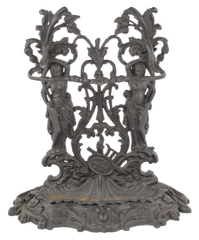 Appraisal: A French cast iron stick stand