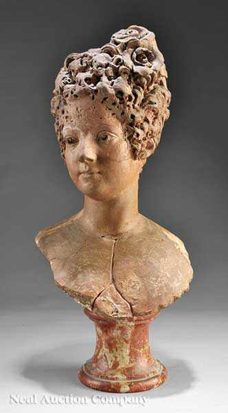 Appraisal: An Italian Terracotta Bust of a Lady c the delicately