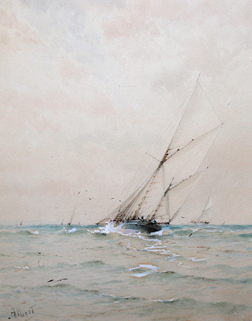 Appraisal: ALBERT E MARKES - A yacht race and sailing vessels