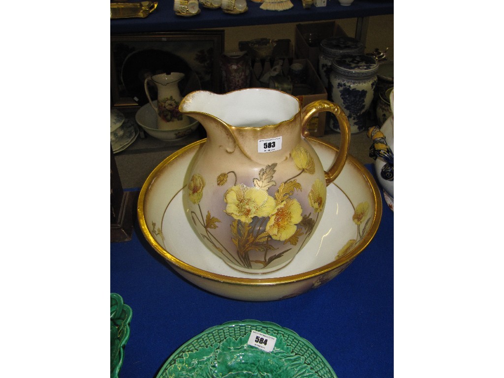 Appraisal: Limoges wash bowl and ewer