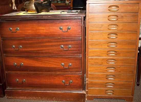 Appraisal: Federal style mahogany bachelor's chest of drawers and a contemporary