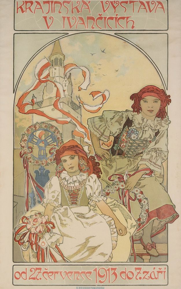 Appraisal: ALPHONSE MUCHA POSTER FOR COUNTRY EXHIBITION IN IVANICE Alphonse Maria