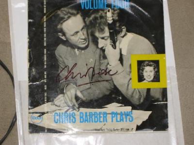 Appraisal: A LP record Chris Barber Plays Vol IV autographed by