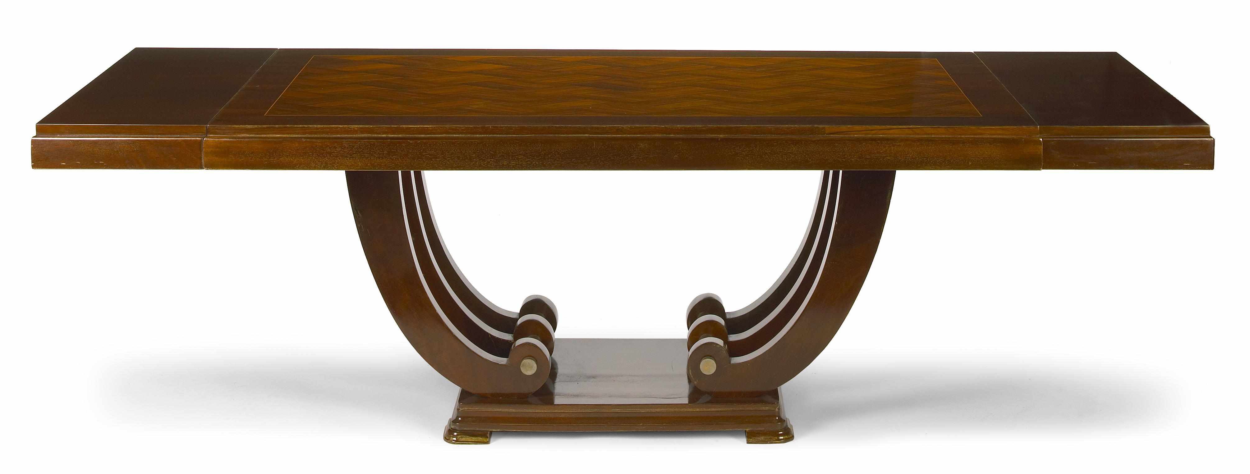 Appraisal: A French Art Deco inlaid mahogany rosewood and chromed metal