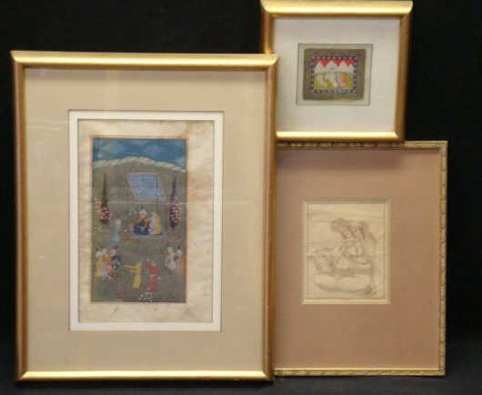 Appraisal: Persian watercolours - appear antique Not examined out of frame