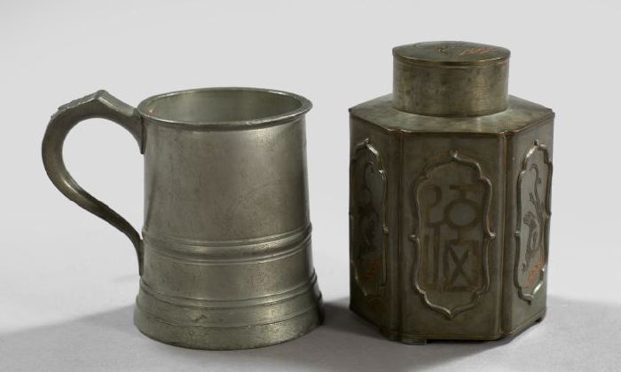 Appraisal: Victorian Pewter Pint Mug unmarked but probably mid- th century