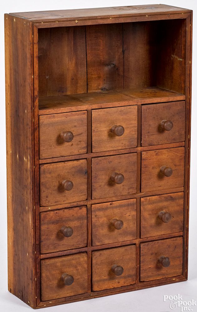 Appraisal: Pennsylvania poplar apothecary cabinet Pennsylvania poplar apothecary cabinet th c