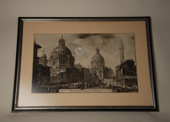 Appraisal: Piranesi after th C Veduta delle due Chiese an engraving