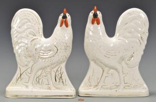 Appraisal: Pair English Staffordshire Roosters or Cockerels Pair of English Staffordshire