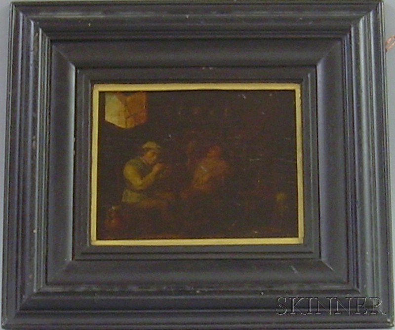 Appraisal: Flemish School th Century Style Two Figures in an Interior