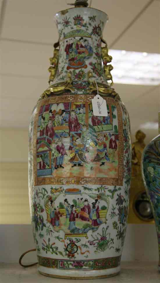 Appraisal: A large Chinese Canton decorated famille rose ovoid vase th