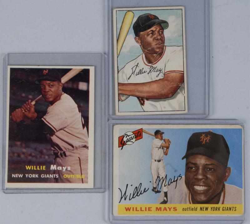 Appraisal: Lot of Vintage Willie Mays Baseball Cards Description Includes Topps