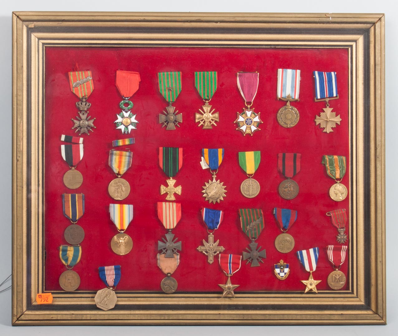 Appraisal: a Framed display of American and European medals late th