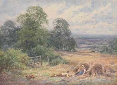 Appraisal: Henry John Sylvester Stannard British - Noontime rest Watercolor on