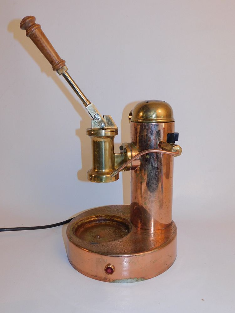 Appraisal: COPPER ESPRESSO MACHINE ELEKTRA Vintage copper and brass espresso machine