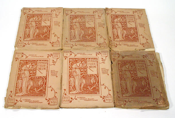 Appraisal: Six volumes- Spensers Faerie Queen with illustrations by Walter Crane