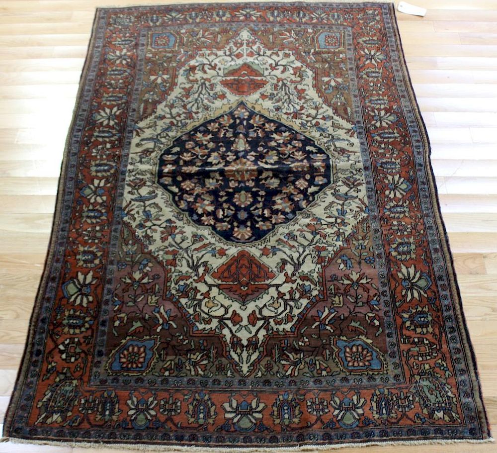 Appraisal: Antique and Finely Hand Woven Area Carpet Nice quality colors