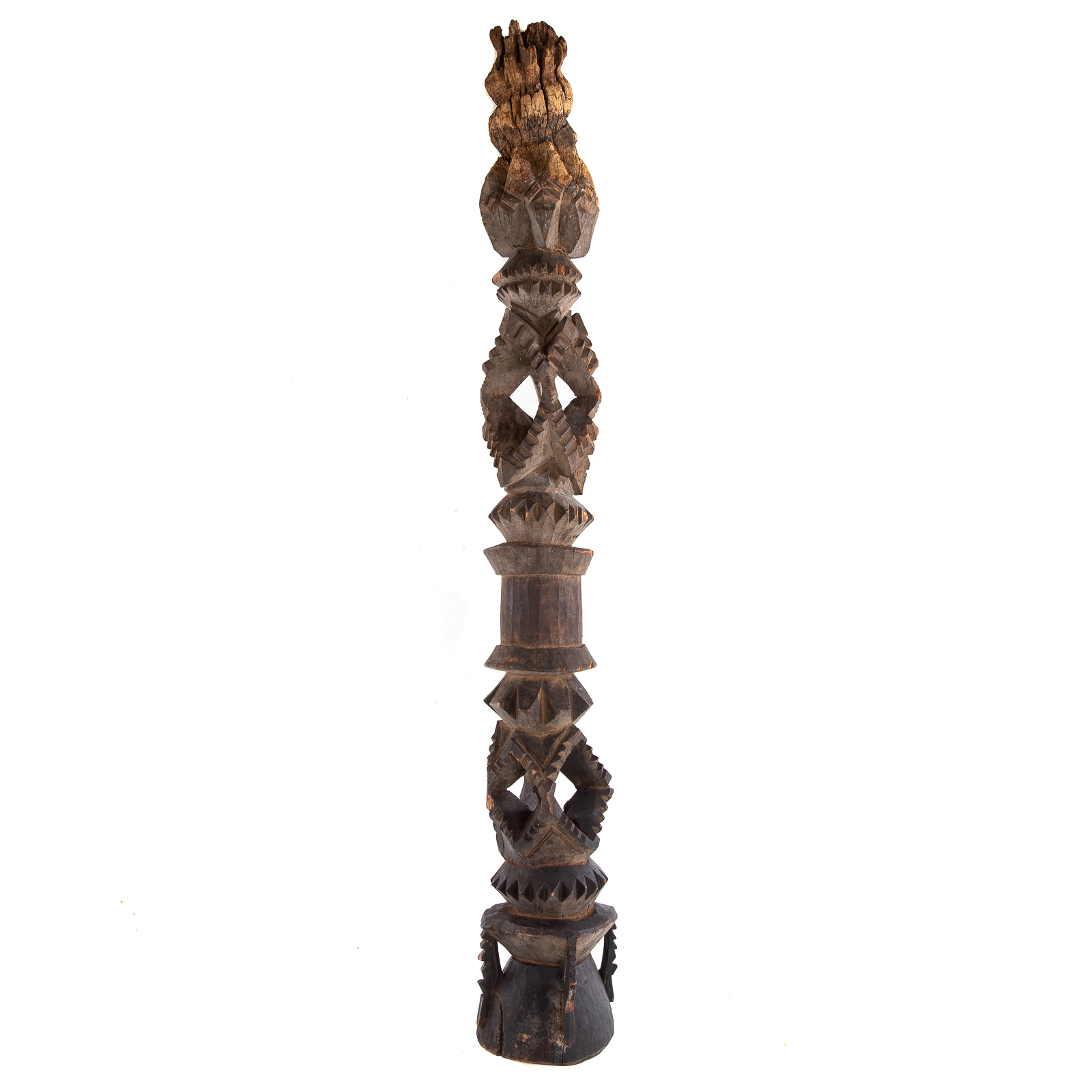 Appraisal: CARVED NEW GUINEA STYLE BISJ POLE th century Wood approximately