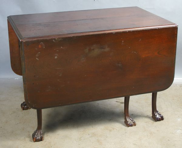 Appraisal: Circa Chippendale-style mahogany drop-leaf dining table having ball-and-claw feet h