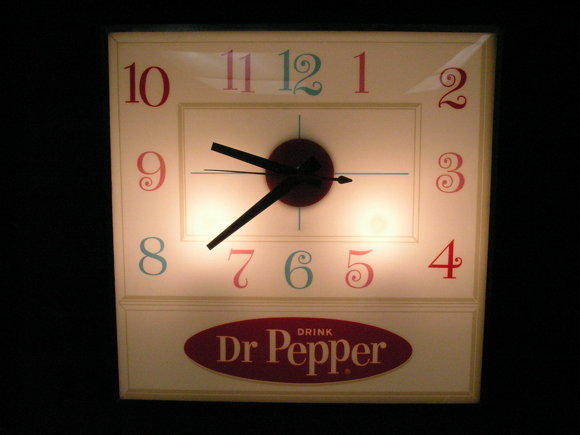 Appraisal: DR PEPPER LIGHTED CLOCK Size by Condition Clock does work