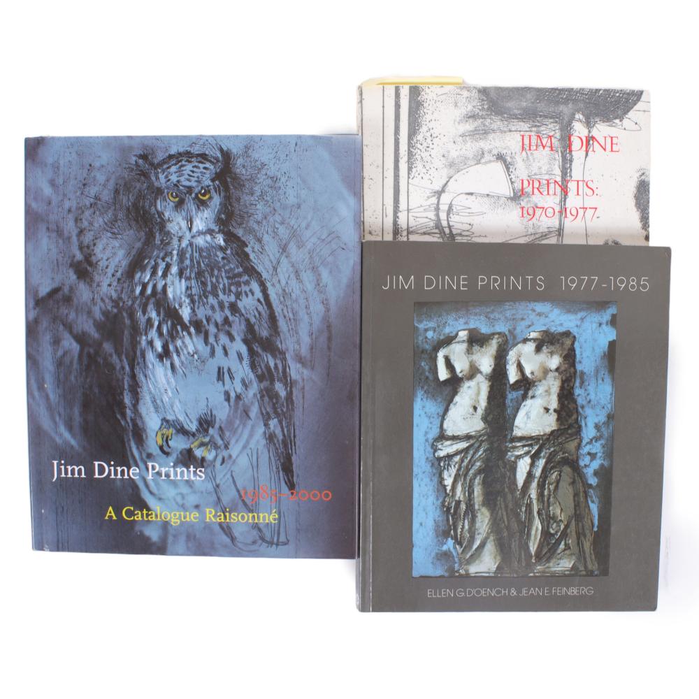 Appraisal: JIM DINE THREE ARTIST MONOGRAPH BOOKS AND CATALOGUE RAISONNE H