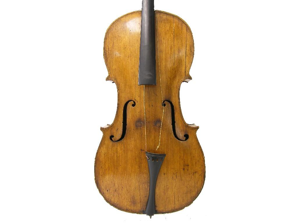 Appraisal: th century violoncello the two piece back of faint medium