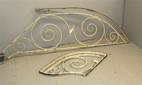 Appraisal: Art Deco brass and painted hand rail and matching smaller