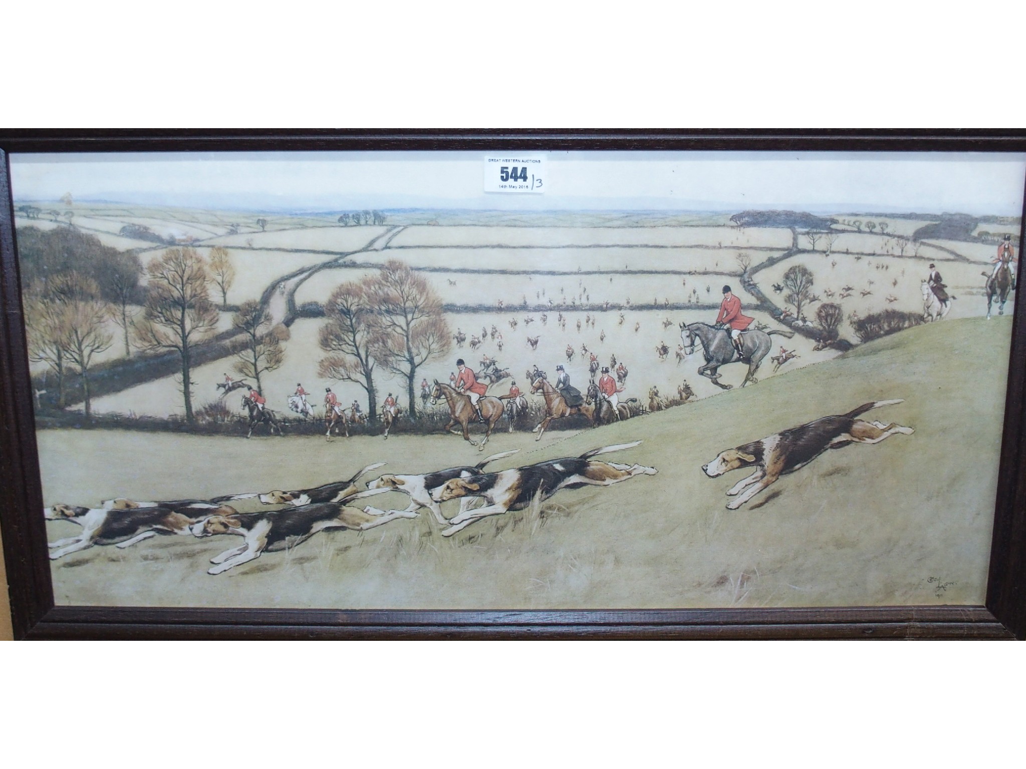 Appraisal: After CECIL ALDIN Fox Hunting print After Henry Alken Meeting