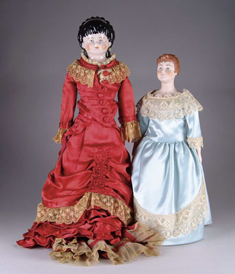 Appraisal: REPLICA GIBSON GIRL WITH EMMA CLEAR CHINA DOLL and respectively