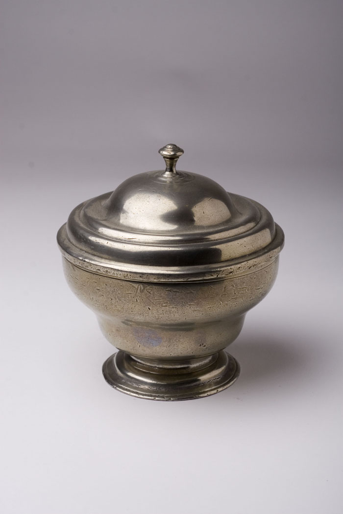 Appraisal: PEWTER SUGAR BOWL ATTRIBUTED TO WILLIAM WILL - Philadelphia Pennsylvania