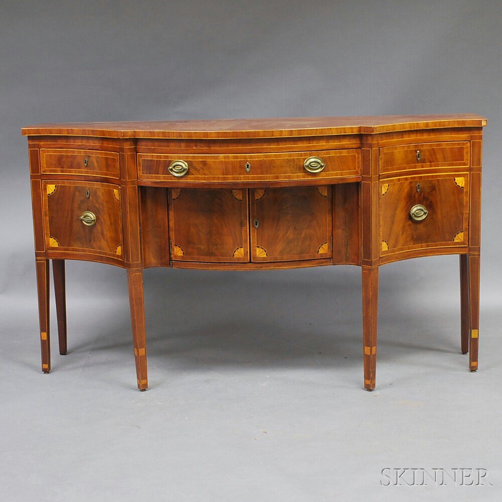 Appraisal: Federal Inlaid Mahogany and Mahogany Veneer Sideboard possibly New York