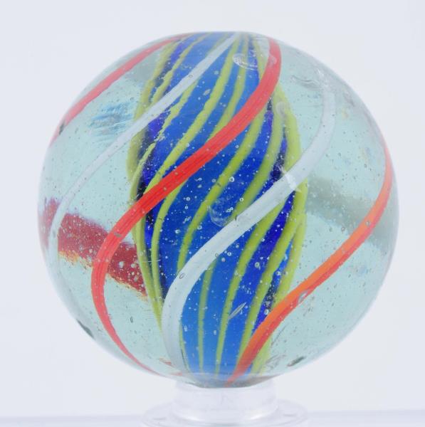 Appraisal: Blue Solid Core Swirl Marble Very unusual English-style marble Blue